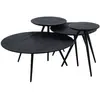 Hellin Tables basses rondes gigognes en teck recyclé noir