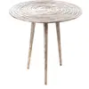 Bout de canapé rond Bao - Amadeus - Aluminium - Blanc - 45x45x43 cm