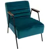 AMADEUS Maisonetstyles Fauteuil 60x76x73 Cm En Tissu Velours Bleu Foncé