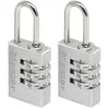 Lot de 2 cadenas à combinaison Master Lock 7620EURT aluminium l.20 mm hauteur de l'anse 21 mm