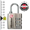 BARRITOS MASTER LOCK Cadenas à 3 chiffres - Nickel - 30 mm - Certifié TSA