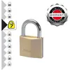 MASTER LOCK Cadenas à clé laiton massif 50mm anse d.8xh.30mm 6 goupilles