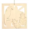 Paris Prix Décoration en Bois Ananas et Perroquet - Naturel