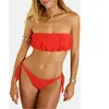 Haut de maillot de bain bandeau orange WESTO FRINGES L