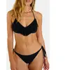 Haut de maillot de bain noir COWO FRINGES S