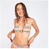 Haut de maillot de bain triangle rayé multicolore Oreo Earth S