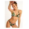 Haut de maillot de bain triangle noir imprimé fleurs MINEY KALISSA M