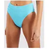 Bas de maillot taille haute turquoise effet froissé Manha Scrunchy XS