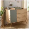 Sauthon mobilier Commode 3 tiroir et 1 porte Seventies sauge