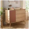 Sauthon mobilier Commode 3 tiroir et 1 porte Seventies terracotta