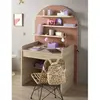 Bureau Enfant - Décor Bois Chêne Sépia Forme Arche Rouge/marron