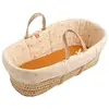 SAUTHON Couffin bébé en fibres naturelles avec habillage tissu en coton imprimé