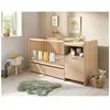 Sauthon mobilier Lit combiné 120x60 évolutif en 90x190 avec porte décor chêne doré