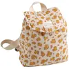 Sac À Dos Maternelle En Gaze De Coton Léopard Ecru/rose
