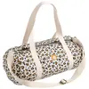 Sac Bowling En Gaze De Coton Léopard Ecru/noir
