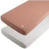 Lot 2 Draps Housse Rectangulaires Petit Coeur ROSE Sauthon