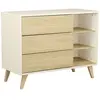 Kronos Commode 3 tiroirs 3 niches Blanc Neige