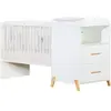 Lit Combiné Evolutif 120x60 en 90x190 en bois blanc JOY - BabyPrice TU
