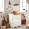 BABY PRICE New Basic Commode a langer 3 tiroirs - Boutons boule blancs
