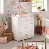 BABY PRICE Commode à langer New Basic Boutons coeur rose