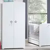Armoire 2 portes bébé 175x85x56cm en bois blanc NAO - BabyPrice TU