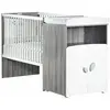 Lit combiné évolutif 120x60 en 90x190 en bois gris LEAF - BabyPrice TU