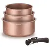 ARTHUR MARTIN Set de 3 Casseroles Terracotta Tous Feux 16-18-20 cm avec une Poignée