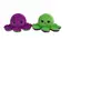 Peluche poulpe réversible double face 20 cm -violet + vert