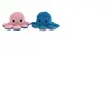 Peluche poulpe réversible double face 20 cm -rose + bleu