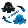 Peluche poulpe réversible double face 20 cm -bleu + noir