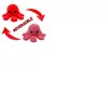 Peluche poulpe réversible double face 20 cm -rouge + rose rouge
