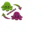 Peluche poulpe réversible double face 20 cm -violet + vert