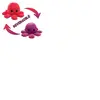 Peluche poulpe réversible double face 20 cm -violet + rose rouge