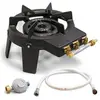 Rechaud Gaz Fonte véritable 9.8 KW 4 pieds 3 robinets + Tuyau gaz à vi...
