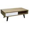 Meubles Pirotais - Table basse chêne blanchi massif et laqué