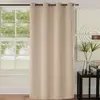 Homemaison HM69516-1 Unis Paire de Rideaux occultant Polyester Beige 260 x 140 cm