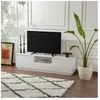 Meuble TV 160 cm 3 portes 1 niche - décor blanc laqué
