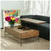 Pier import Table basse avec plateau relevable en chêne massif brun 122x71cm