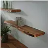 Pier import Etagère murale bord naturel en acacia massif L120cm
