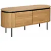 Meuble TV rectangulaire 2 portes L120 cm effet bois clair - Oviala