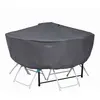 Cov'Up Housse de Table de Jardin Gris Rond 160 x 160 x 60 cm Polyester 8 Places