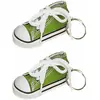 Sachet de 2 porte-clés Baskets 7,5cm en tissu, Vertes