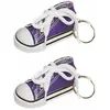 Sachet de 2 porte-clés Baskets 7,5cm en tissu, Lilas