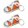 Sachet de 2 porte-clés Baskets 7,5cm en tissu, Orange