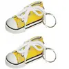Sachet de 2 porte-clés Baskets 7,5cm en tissu, Jaune