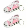 Sachet de 2 porte-clés Baskets 7,5cm en tissu, Rose
