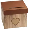 Urne carton motif bois avec COEUR