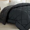 Sampur - Couette Sherpa en laine : Réversible Eté-Hiver - 220x240 cm