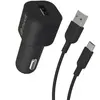 MUVIT FOR CHANGE PACK CAR CHARGER 12W Black + USB C CABLE 1.2M BLACK