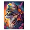 Bluebird Puzzle Floral Cat